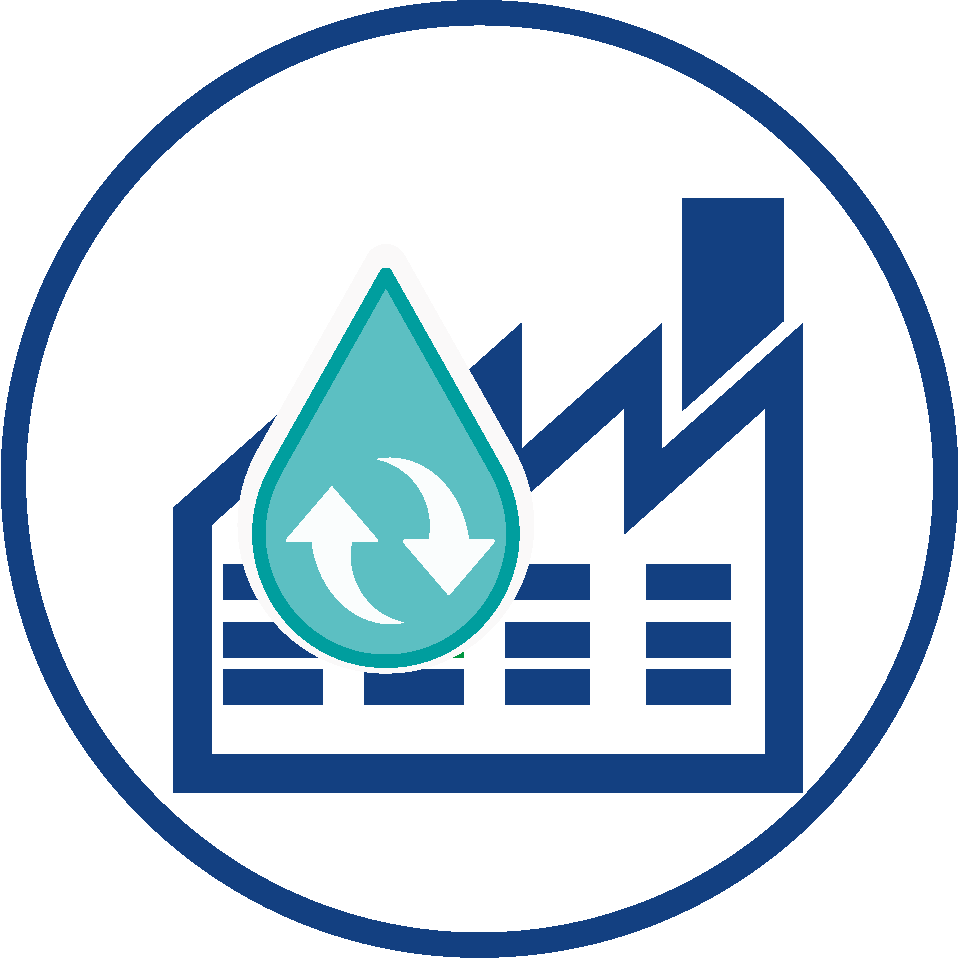 Water circulation into industrial plants